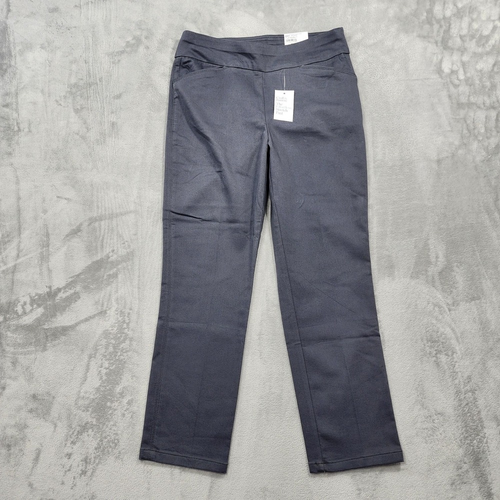 NEW Croft &‎ Barrow Pants Womens 8 SHORT Gray Effortless Stretch Straight Leg